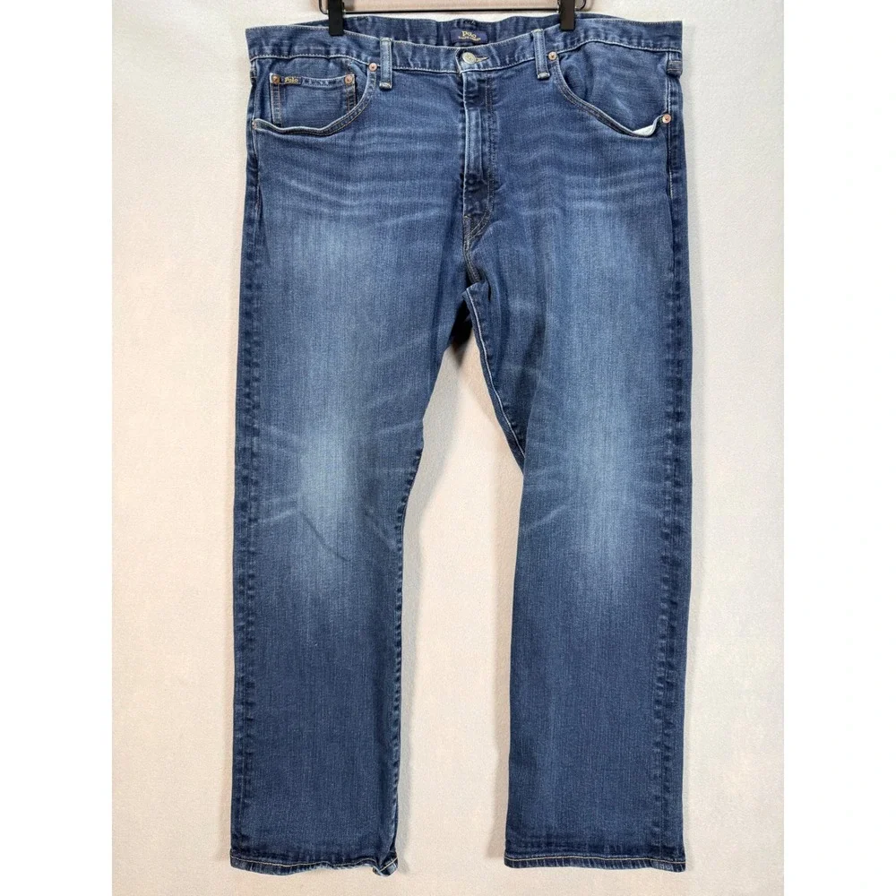 Polo Ralph Lauren Hampton Relaxed Straight Jeans Mens 40x30 Medium Wash Blue